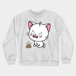 Funny angora cat smells poo poo Crewneck Sweatshirt